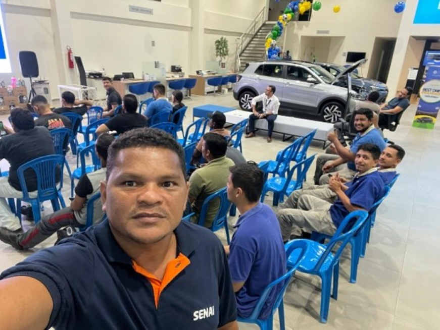 Alunos do SENAI/RR participam do 2º Treinamento Volkswagen 2026 sobre motores TSI